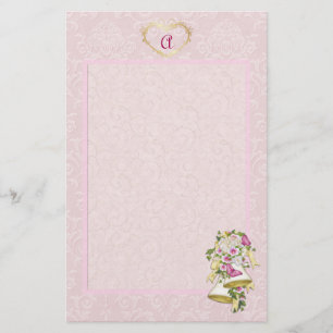 Blommigt Bröllop Klockor Brevpapper