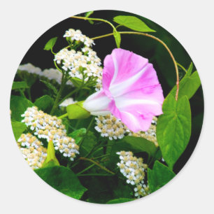Blommigt Bröllop kuvertförslutning stor försegling Runt Klistermärke
