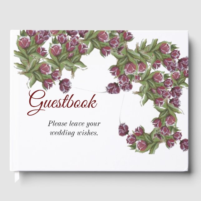 Blommigt bröllop med knoppar från ro gästböcker (Framsida)