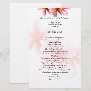 Blommigt Bröllop Menu Rosa Plumeria
