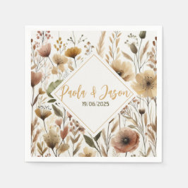 Blommigt bröllop napkin pappersservett