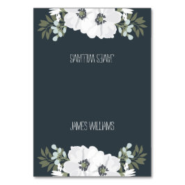 Blommigt Bröllop placera kort med vita blommor