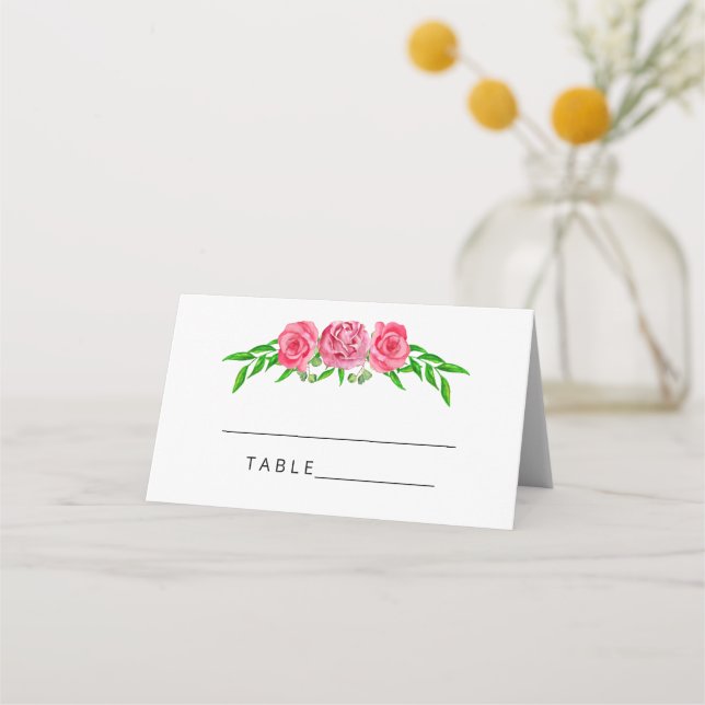  blommigt bröllop-platskort placeringskort (Framsida)