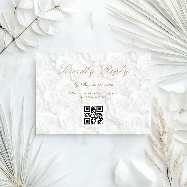 Blommigt Bröllop QR-kod OSA Kort (Skapare uppladdad)