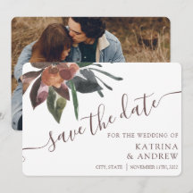 Blommigt Bröllop spara datum-kort