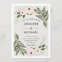 Blommigt Bröllop Sprigs - bröllopsinbjudan