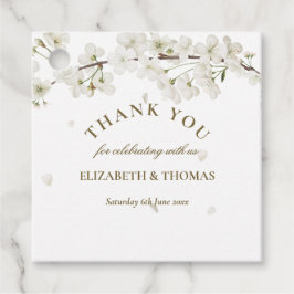 Blommigt Bröllop Tack Söt White Blommar Gåvor Etiketter