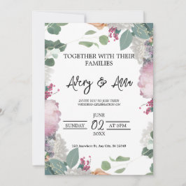 Blommigt Bröllop tema Inbjudningar