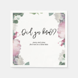 Blommigt Bröllop tema Pappersservett