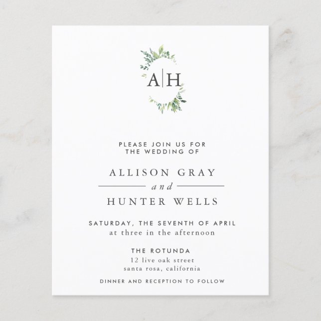 Blommigt Bröllopsinbjudan Flyer (Framsidan)