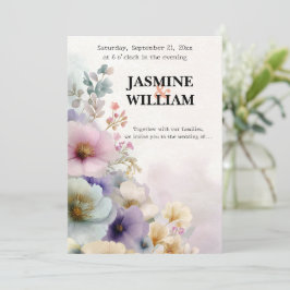 💐 Blommigt Bröllopsinbjudan 💌  på vattenfärgen � Inbjudningar