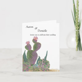 Blommigt Bröllopsinbjudan - Sedona Cactus Flower Inbjudan