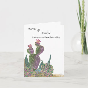 Blommigt Bröllopsinbjudan - Sedona Cactus Flower Inbjudan