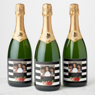 Blommigt Bronze Black & White Rand - Anpassningsba