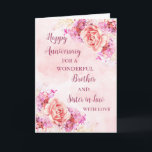 Blommigt Brother och syster i advokatfirandet Kort<br><div class="desc">Lycklig bröllop-jubileumskort för bror och syster i juridik med vackra blommor av vintage och sentimental vers.</div>
