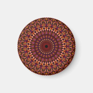 Blommigt Brown Mandala Design-48566 Magnet