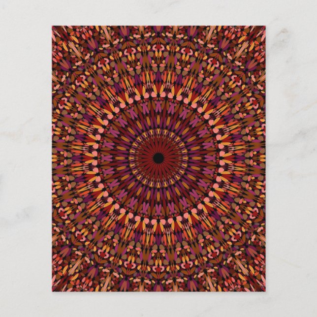 Blommigt Brown Mandala Design Flygblad (Framsidan)