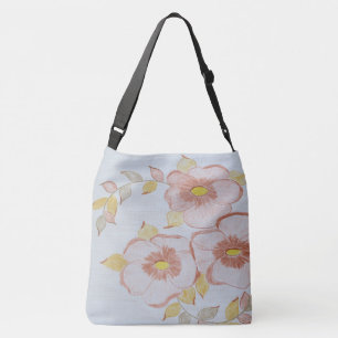 Blommigt Brown Tote Axelväska
