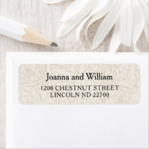 Blommigt bruna elegant bröllop-returetiketter