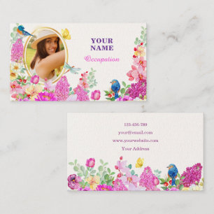 Blommigt brunch-foto visitkort