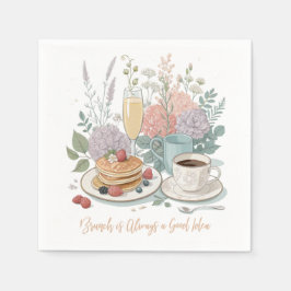 Blommigt Brunch Papper Napkins Pappersservett