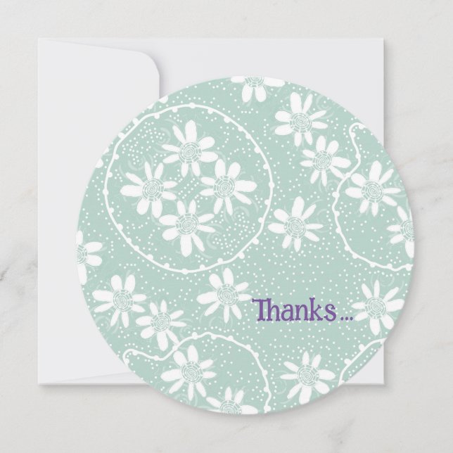 Blommigt Bubbles Polka Dot Anka Egg - tackkort (Framsida)