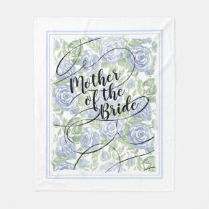 Blommigt Budens mamma Modern Script Blue Ro Fleecefilt