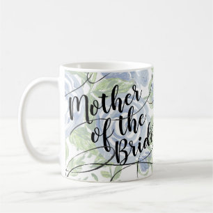 Blommigt Budens mamma Modern Script Blue Ro Kaffemugg