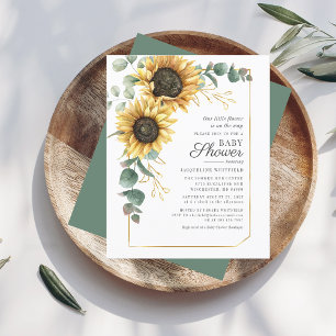 Blommigt Budget Solros Eucalyptus Baby Shower