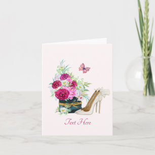 Blommigt buketklackar kort