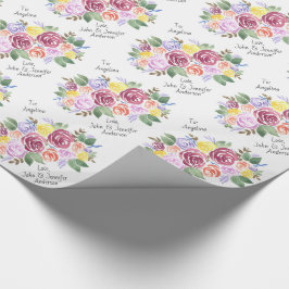 Blommigt Bukett med rosor Anpassningsbar till och Presentpapper