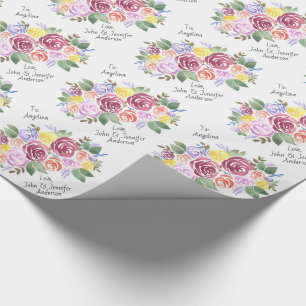 Blommigt Bukett med rosor Anpassningsbar till och Presentpapper