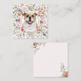 Blommigt Bulldog Hund Mamma Notecard Anteckningskort