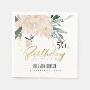 BLOMMIGT BUNCH WATERCOLOR ALLA ÅLDER BIRTHDAY PAPPERSSERVETT