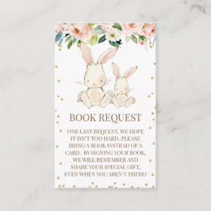 Blommigt Bunnies babyskabinjekort Visitkort