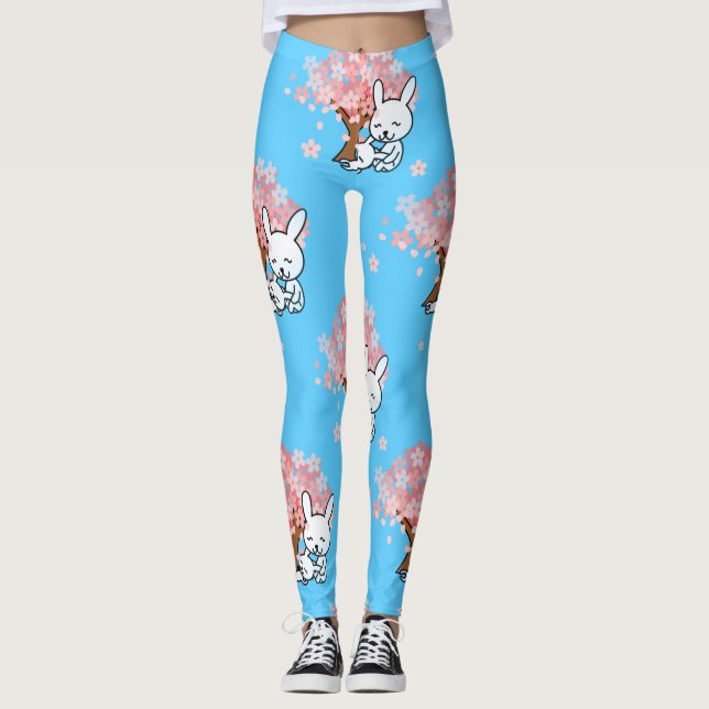 blommigt bunnies leggings (Framsida)