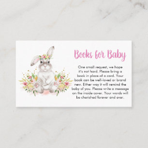 Blommigt Bunny Baby Shower Bokar för Baby Visitkort