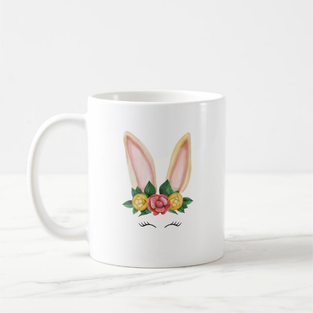 Blommigt Bunny Fantasy Kaffemugg (Vänster)