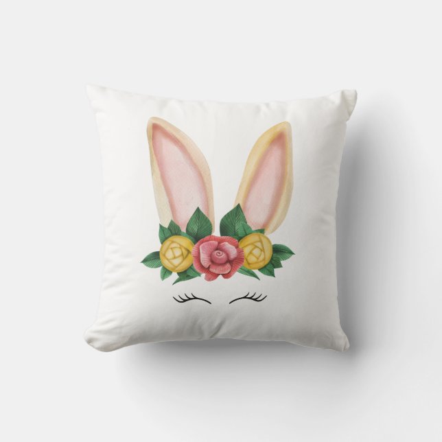 Blommigt Bunny Fantasy Kudde (Framsida)