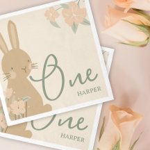 Blommigt Bunny Girl's Vår 1st Birthday Party