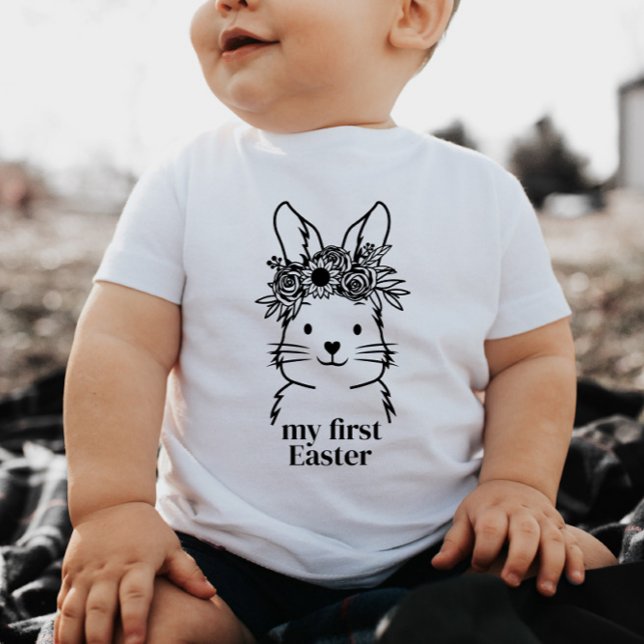 Blommigt Bunny Min första Påsk Baby Tshirt T Shirt (Skapare uppladdad)