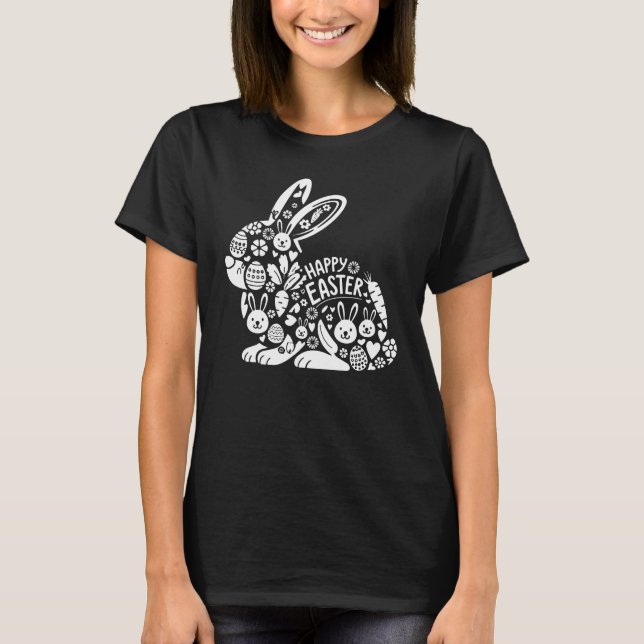 Blommigt Bunny Påsk T-Shirt for Women - Whimsical (Framsida)