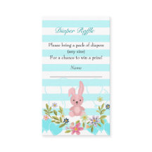 Blommigt Bunny Pojke Shower Diaper Raffle