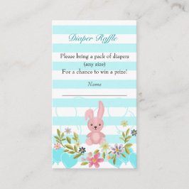 Blommigt Bunny Pojke Shower Diaper Raffle Tilläggskort