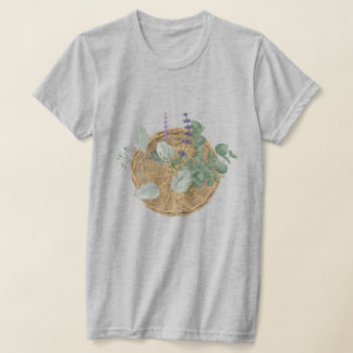 Blommigt bunt i basket t shirt