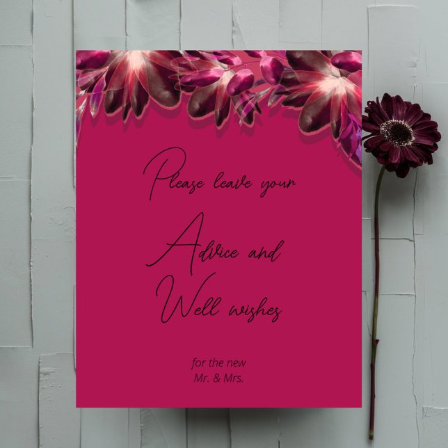 Blommigt Burgundy Advice och well önskemål Poster (Skapare uppladdad)