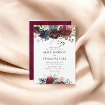 Blommigt Burgundy Elegant bröllop