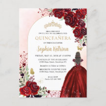 Blommigt Burgundy Guld Princess Birthday Quinceane