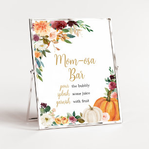 Blommigt Burgundy Pumpkin Baby Shower Mamma Osa Pu Poster