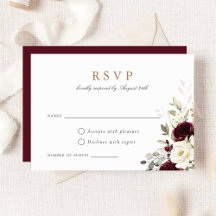 Blommigt Burgundy White Greenery Bröllop OSA Card